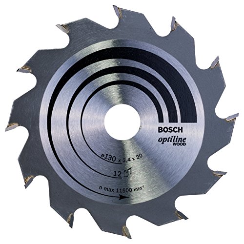 Bosch Professional 1x Kreissägeblatt Optiline Wood (Sägeblatt für Holz, Ø 130 x 20 x 2,4 mm, 12 Zähne, Zubehör Kreissäge) von Bosch Accessories