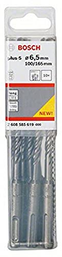 Bosch Professional Hammerbohrer SDS-plus-5 (10 Stück), 6,5 mm x 165 mm von Bosch