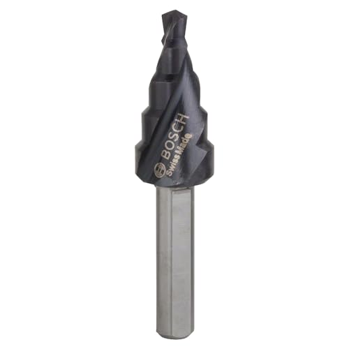 Bosch Professional Stufenbohrer HSS-AlTiN mit 3-Flächen-Schaft (Ø 4-12 mm, 5 Stufen) von Bosch Accessories