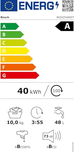 Bosch WGH254A0IT Serie 6 Smart Waschmaschine, Frontlader, 10 kg, 1400 Umdrehungen, Energieklasse A -20%, automatisches Dosiersystem für Waschmittel und Weichspüler, Weiß, 60 cm Bosch WGH254A0IT Serie 6 Smart Waschmaschine, Frontlader, 10 kg, 1400 Umdrehungen, Energieklasse A -20%, automatisches Dosiersystem für Waschmittel und Weichspüler, Weiß, 60 cm von Bosch Elettrodomestici