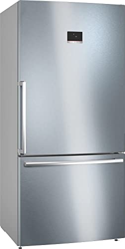 Bosch KGB86XIEP XXL-Stand-Kühl-Gefrier-Kombination Serie 4, freistehende Kühlkombination mit Gefrierbereich unten 186x86cm, 479L Kühlen, 152L Gefrieren, NoFrost, VitaFresh XXL, PerfectFit, Edelstahl von Bosch