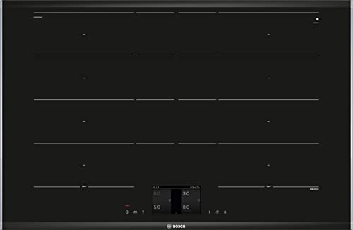 BOSCH PXY875KV1E Induktionskochfeld Serie 8, autarkes Glaskeramik-Kochfeld 80 cm breit, TFT-Touchdisplay, FlexInduction, PerfectFry Bratsensor, Assist, HomeConnect, Schwarz von Bosch Hausgeräte