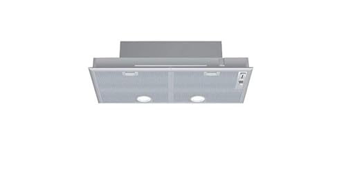 Bosch DHL755BL Serie 4 Lüfterbaustein, 75 cm breit, Um- & Abluft, Made in Germany, LED-Beleuchtung gleichmäßige Ausleuchtung, Schiebeschalter, 3 Leistungs- & 1 Intensivstufe, Silbermetallic von Bosch Hausgeräte