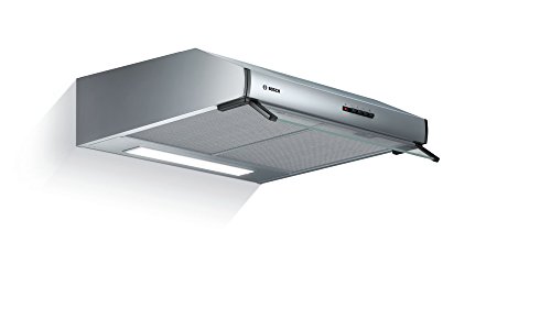 Bosch DUL63CC50 Serie 4 Unterbauhaube, 60 cm breit, Um- & Abluft, LED-Beleuchtung gleichmäßige Ausleuchtung, Drucktastenschalter, 3 Leistungsstufen, Metallfettfilter spülmaschinengeeignet, Edelstahl von Bosch