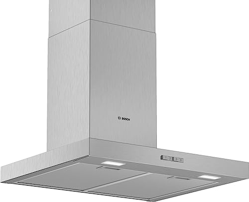 Bosch DWB66BC50 Serie 2 Wandesse, 60 cm breit, Um- & Abluft, Made in Germany, LED-Beleuchtung gleichmäßige Ausleuchtung, Drucktastenschalter, 3 Leistungsstufen, Metallfettfilter spülmaschinengeeignet von Bosch Hausgeräte