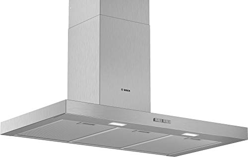 Bosch DWB96BC50 Serie 2 Wandesse, 90 cm breit, Um- & Abluft, Made in Germany, LED-Beleuchtung gleichmäßige Ausleuchtung, Drucktastenschalter, 3 Leistungsstufen, Metallfettfilter spülmaschinengeeignet von Bosch Hausgeräte