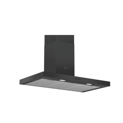 Bosch DWB96BC60 Wandesse Serie 2, Dunstabzugshaube zur Wandmontage 90cm breit, LED-Beleuchtung, Drucktastenschalter, Metallfettfilter, Schwarz von Bosch Hausgeräte