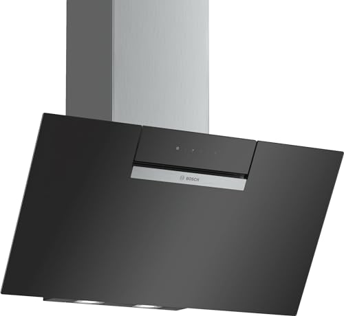 Bosch DWK87EM60 Serie 2 Schrägesse, 80 cm breit, Um- & Abluft, Made in Germany, LED-Beleuchtung gleichmäßige Ausleuchtung, DirectSelect intuitive Bedienung, 3 Leistungs- & 1 Intensivstufe, Schwarz von Bosch Hausgeräte