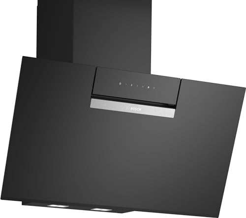 Bosch DWK87FN60, Serie 4, Smarte Dunstabzugshaube, 80 cm, Klarglas schwarz bedruckt, Wandesse Made in Germany, Automatische Anpassung an Kochfeld, Steuerung über Kochfeld, Einstellbare Farbtemperatur von Bosch