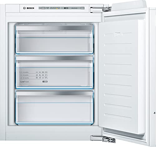 Bosch GIV11AFE0 Serie 6 Einbau-Gefrierschrank, 72 x 56 cm Nische, 72 L, Flachscharnier, Made in Germany, LowFrost seltener abtauen, FreshSense für konstante Innentemperatur von Bosch Hausgeräte