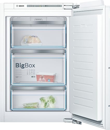 Bosch GIV21ADD0 Serie 6 Einbau-Gefrierschrank, 88 x 56 cm Nische, 95 L, Flachscharnier, Made in Germany, LowFrost seltener abtauen, BigBox Platz für großes Gefriergut von Bosch Hausgeräte