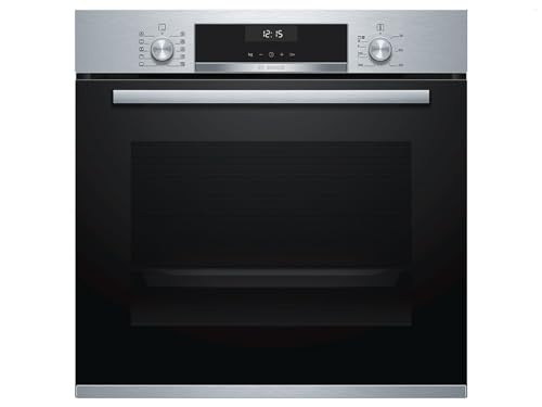 Bosch HBA537BS0 Serie 6 Einbau-Backofen, 60 x 60 cm, EcoClean Direct Reinigungshilfe, AutoPilot 10 10 Automatikprogramme, 3D Heißluft Backen auf 3 Ebenen, LCD-Display, Versenkknebel, Kindersicherung von Bosch Hausgeräte