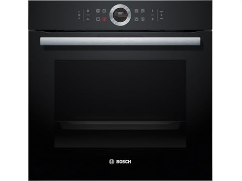 Bosch HBG635BB1 Serie 8 Einbau-Backofen, 60 x 60 cm, Made in Germany, EcoClean Direct Reinigungshilfe, AutoPilot 10 10 Automatikprogramme, 4D Heißluft Backen auf 4 Ebenen, TFT-Touchdisplay von Bosch Hausgeräte