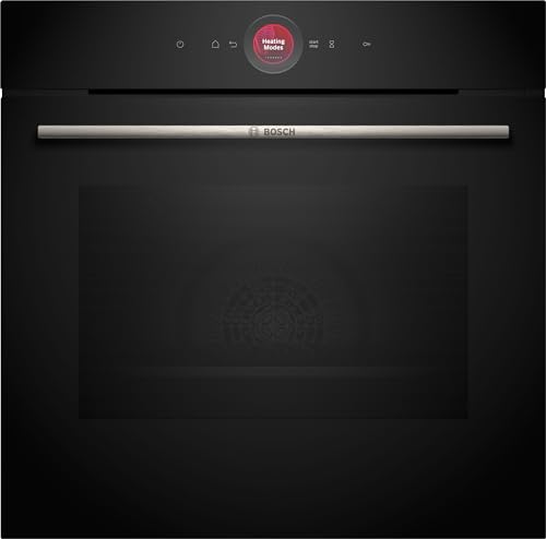 Bosch HBG7221B2, Serie 8 Smarter Einbau-Backofen, 60 x 60 cm, Made in Germany, Schwarz, Hydrolyse Reinigung, Air Fry, Bosch Assist Automatikprogramme, 3D Heißluft, Farbiger Touchscreen mit Bedienring von Bosch Hausgeräte