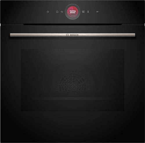 Bosch HBG7341B1, Serie 8 Smarter Einbau-Backofen, 60 x 60 cm, Made in Germany, Schwarz, Schmutzabweisend & Selbstreinigend, Air Fry, Bosch Assist Automatik, 3D Heißluft, Farb-Touchscreen & Bedienring Bosch HBG7341B1, Serie 8 Smarter Einbau-Backofen, 60 x 60 cm, Made in Germany, Schwarz, Schmutzabweisend & Selbstreinigend, Air Fry, Bosch Assist Automatik, 3D Heißluft, Farb-Touchscreen & Bedienring von Bosch