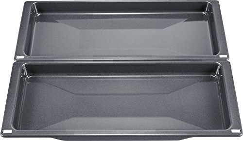 Bosch HEZ530000 Zubehör für Backöfen, 2 Universalpfannen, schmales Format, grau, Made in Germany Bosch HEZ530000 Zubehör für Backöfen, 2 Universalpfannen, schmales Format, grau, Made in Germany von Bosch