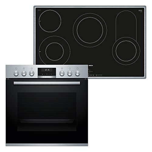 Bosch HND672LS82 Herd-Induktionskochfeld-Kombination (herdgesteuert), 59,4 cm breit, Pyrolyse-Selbstreinigung, Weiße LED-Display-Steuerung, Versenkknebel, Kindersicherung von Bosch
