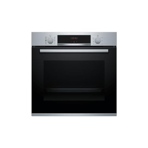 Bosch HRA534BS0 Serie 4 Einbau-Backofen mit Dampfunterstützung, 60 x 60 cm, EcoClean Direct Reinigungshilfe, 3D Heißluft Backen auf 3 Ebenen, Dampfunterstützung gleichmäßige Feuchtigkeitsverteilung von Bosch Hausgeräte