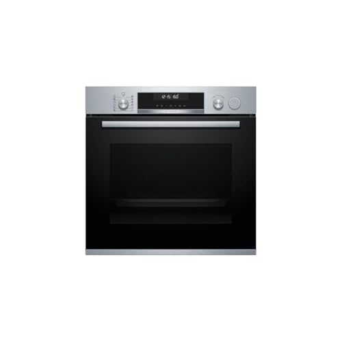 Bosch HRG5180S0 Einbau-Backofen Serie 6, Integrierbarer Backofen 60 x 60cm, Dampfunterstützung, 3D Heißluft, LCD-Display, Reinigungsunterstützung, Edelstahl von Bosch Hausgeräte