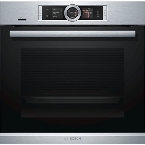 Bosch HRG6769S6 Serie 8 Smarter Einbau-Backofen mit Dampfunterstützung, 60 x 60 cm, Made in Germany, Pyrolyse Selbstreinigung, Bosch Assist Backeinstellung auf Knopfdruck, PerfectBake Backsensor von Bosch Hausgeräte