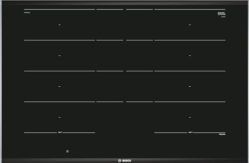 Bosch Hausgeräte PXY875DC1E Serie 8 Induktionskochfeld, 80cm breit, FlexInduction freie Platzwahl, MoveMode voreingestellte Leistungsstufen, GutFry Bratsensor, PowerBoost schnelleres Kochen, Schwarz von Bosch Hausgeräte