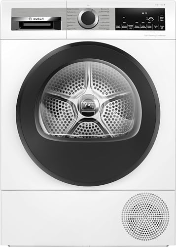 Bosch Hausgeräte WQG245D00 Serie 6 Wärmepumpen-Trockner, 9 kg, Auto Dry: optimale Trocknung, Selbstreinigender Kondensator, Halbe Beladung, Bettwäscheprogramm mit Trommelreversierung von Bosch