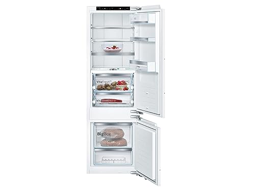 Bosch KIF87PFE0 Serie 8 Einbau-Kühl-Gefrier-Kombination, 177,5 x 56 cm Nische, 176L Kühlen + 62L Gefrieren, Flachscharnier, Made in Germany, VitaFresh pro 3x längere Frische, LowFrost seltener abtauen von Bosch Hausgeräte