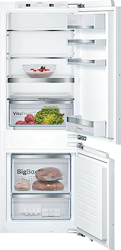 Bosch KIS77AFE0 Serie 6 Einbau-Kühl-Gefrier-Kombination, 158 x 56cm Nische, 169 L Kühlen + 61 L Gefrieren, Flachscharnier, Made in Germany, VitaFresh plus 2x längere Frische, LowFrost seltener abtauen von Bosch