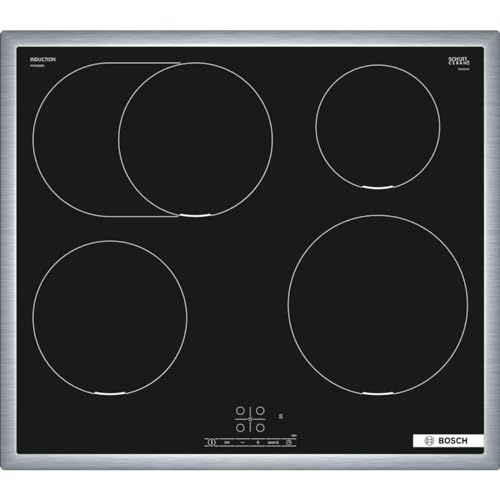 Bosch PIF645BB5E Serie 4 Induktionskochfeld (autark), 60 cm breit, Bräterzone für großes Kochgeschirr, PowerBoost schnelleres Kochen, TouchSelect Bedienung, ReStart, QuickStart von Bosch Hausgeräte