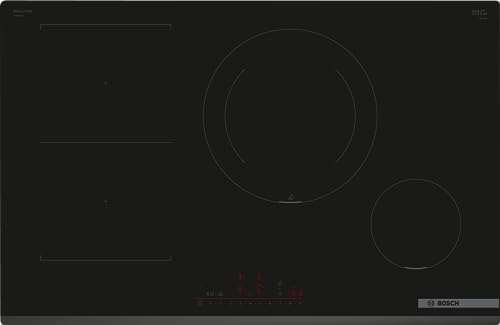 Bosch PVS831HC1E Serie 6 Smartes Induktionskochfeld (autark), 80 cm breit, Kombination zweier Kochzonen, 28 cm große Induktions-Kochzone, Kochfeldbasierte Haubensteuerung, schnelleres Kochen von Bosch Hausgeräte