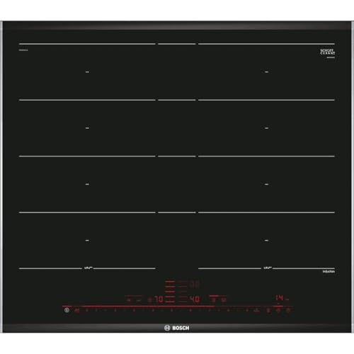 Bosch PXY675DC1E Serie 8 Induktionskochfeld (autark), 60cm breit, FlexInduction freie Platzwahl, MoveMode voreingestellte Leistungsstufen, PerfectFry Bratsensor, PowerBoost schnelleres Kochen, ReStart von Bosch Hausgeräte