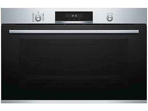 Bosch VBD5780S0 Serie 6 Einbau-Backofen, 60 x 90 cm extra breit, Pyrolyse Selbstreinigung, LCD-Touchdisplay, Versenkknebel, 1-fach ebenunabhängiger Teleskop-Auszug von Bosch Hausgeräte