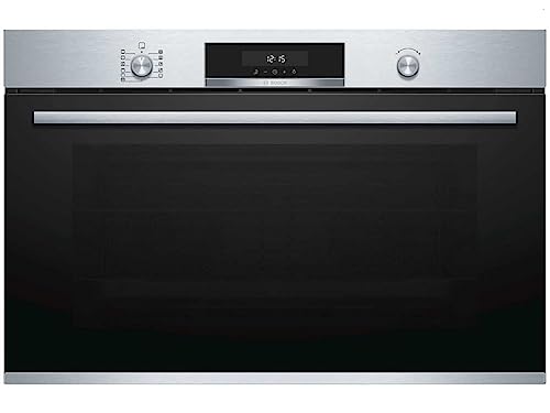Bosch VBD5780S0 Serie 6 Einbau-Backofen, 60 x 90 cm extra breit, Pyrolyse Selbstreinigung, LCD-Touchdisplay, Versenkknebel, 1-fach ebenunabhängiger Teleskop-Auszug von Bosch