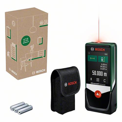 Bosch Home and Garden AdvancedDistance 50C Laser-Entfernungsmesser Bluetooth, Touchscreen Messbereic von Bosch Home and Garden