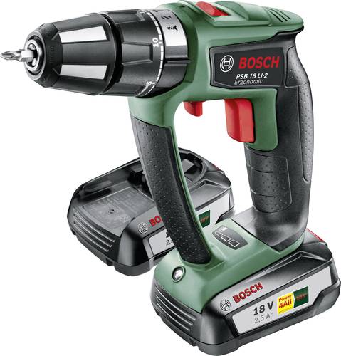 Bosch Home and Garden PSB 18 LI-2 Ergonomic 2-Gang-Akku-Schlagbohrschrauber inkl. 2. Akku, inkl. Kof von Bosch Home and Garden