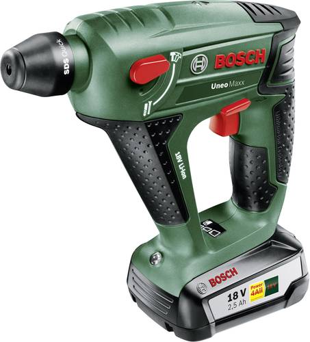 Bosch Home and Garden UneoMaxx SDS-Quick-Akku-Bohrhammer 18V 2.5Ah Li-Ion inkl. Akku, mit Zubehör, von Bosch Home and Garden