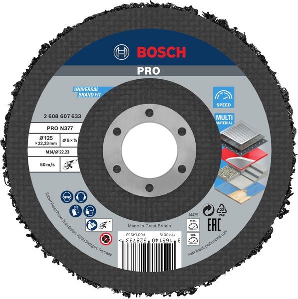 5 Stk. Bosch Power Tools Reinigungsscheibe 2608607633 von Bosch Power Tools