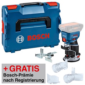 AKTION: BOSCH Professional GKF 18V-8 Akku-Kantenfräse-Set 18,0 V, ohne Akku mit Prämie nach Registrierung von Bosch Professional