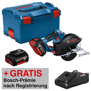 AKTION: BOSCH Professional GKM 18V-50 Akku-Handkreissäge-Set 18,0 V, mit 2 Akkus mit Prämie nach Registrierung von Bosch Professional