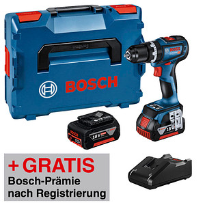 AKTION: BOSCH Professional GSB 18V-90 C Akku-Schlagbohrschrauber-Set 18,0 V, mit 2 Akkus mit Prämie nach Registrierung von Bosch Professional