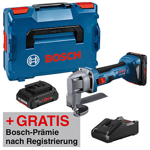 AKTION: BOSCH Professional GSC 18V-16 E Akku-Blechschere 18,0 V, mit 2 Akkus mit Prämie nach Registrierung AKTION: BOSCH Professional GSC 18V-16 E Akku-Blechschere 18,0 V, mit 2 Akkus mit Prämie nach Registrierung von Bosch Professional