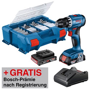 AKTION: BOSCH Professional GSR 18V-45 Akku-Bohrschrauber-Set 18,0 V, mit 2 Akkus mit Prämie nach Registrierung AKTION: BOSCH Professional GSR 18V-45 Akku-Bohrschrauber-Set 18,0 V, mit 2 Akkus mit Prämie nach Registrierung von Bosch Professional