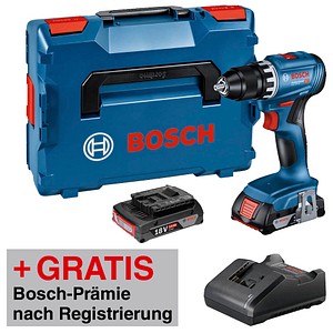 AKTION: BOSCH Professional GSR 18V-45 Akku-Bohrschrauber-Set 18,0 V, mit 2 Akkus mit Prämie nach Registrierung AKTION: BOSCH Professional GSR 18V-45 Akku-Bohrschrauber-Set 18,0 V, mit 2 Akkus mit Prämie nach Registrierung von Bosch Professional