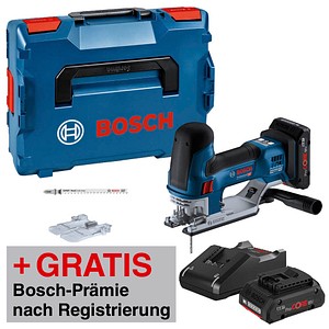 AKTION: BOSCH Professional GST 18V-155 SC Akku-Stichsäge Set 2x 18,0 V, mit 2 Akkus mit Prämie nach Registrierung AKTION: BOSCH Professional GST 18V-155 SC Akku-Stichsäge Set 2x 18,0 V, mit 2 Akkus mit Prämie nach Registrierung von Bosch Professional