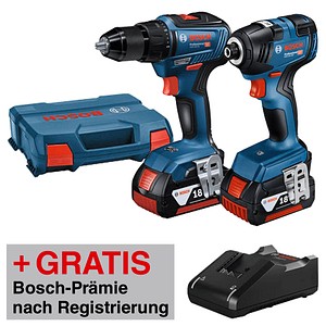 AKTION: BOSCH Professional GDR 18V-200 + GSR 18V-55 Akku-Drehschlagschrauber-Set 2x 18,0 V, mit 2 Akkus mit Prämie nach Registrierung AKTION: BOSCH Professional GDR 18V-200 + GSR 18V-55 Akku-Drehschlagschrauber-Set 2x 18,0 V, mit 2 Akkus mit Prämie nach Registrierung von Bosch Professional