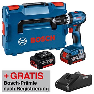AKTION: BOSCH Professional GSB 18V-45 Akku-Bohrschrauber-Set 18,0 V, mit 2 Akkus mit Prämie nach Registrierung von Bosch Professional