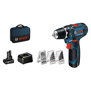 BOSCH Professional GSR 12V-15 Akku-Bohrschrauber-Set 12,0 V, mit 2 Akkus von Bosch Professional