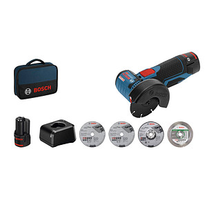 BOSCH Professional GWS 12V-76 Akku-Winkelschleifer-Set 12,0 V, mit 2 Akkus von Bosch Professional