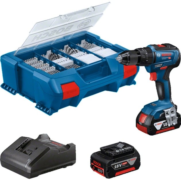 Akku-Schlagbohrschrauber GSB 18V-55 Professional, 18Volt + Zubehör, Schlagbohrmaschine von Bosch