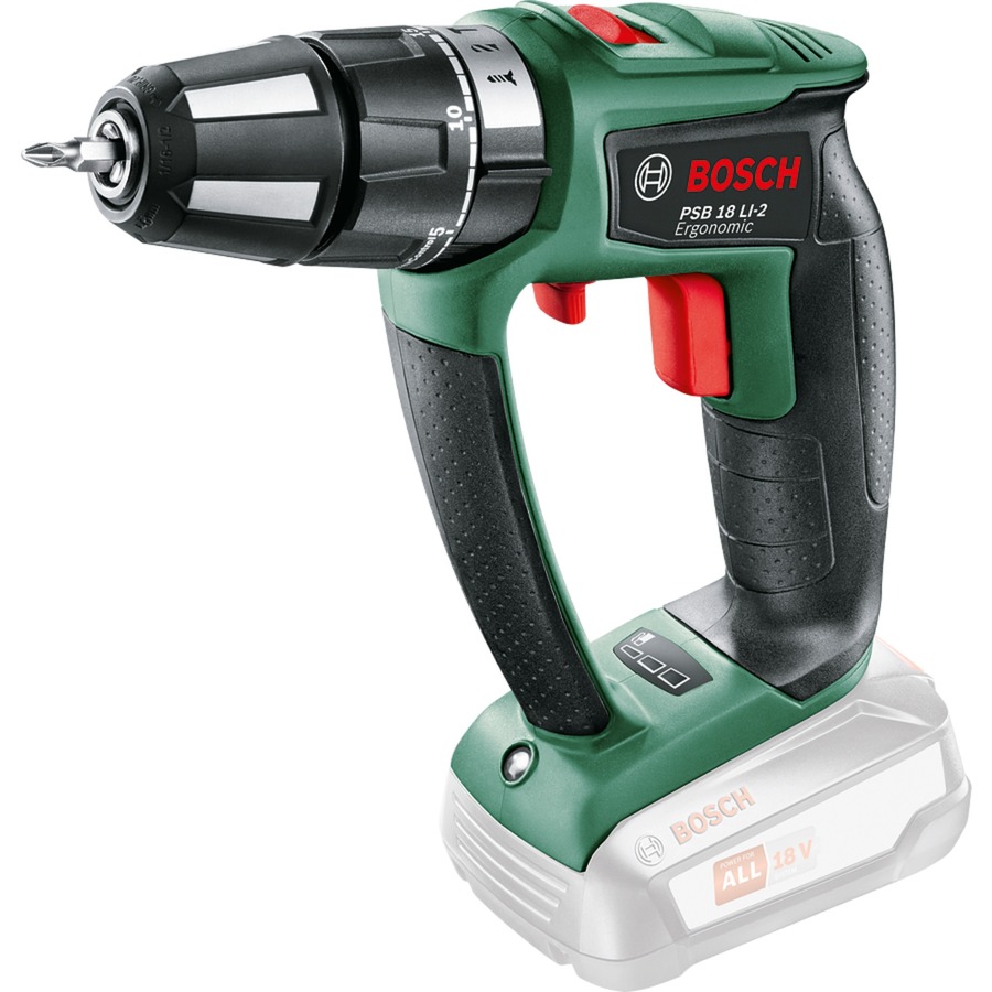 Akku-Schlagbohrschrauber PSB 18 LI-2 Ergonomic solo, 18Volt, Schlagbohrmaschine von Bosch